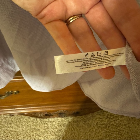 Adore Me Lavender Tie Front Ruffled Blouse - Picture 5 of 7